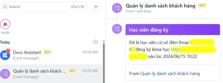 Runbylinh automated Lark workflow