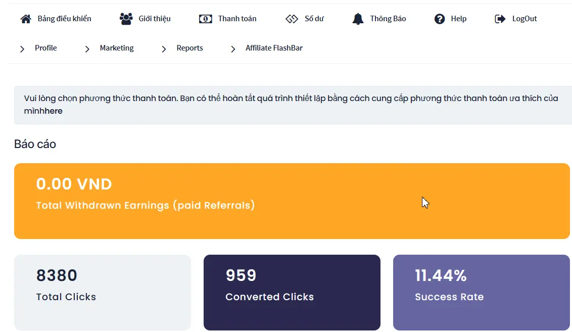 Sbooks affiliate sales report